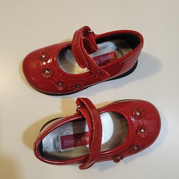 Melanie Taylor girls red Mery Jane shiny shoes size 6M - Picture 8 of 9